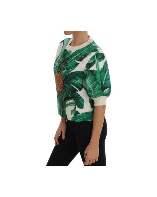 Dolce & Gabbana Green Round-Neck Knitwear
