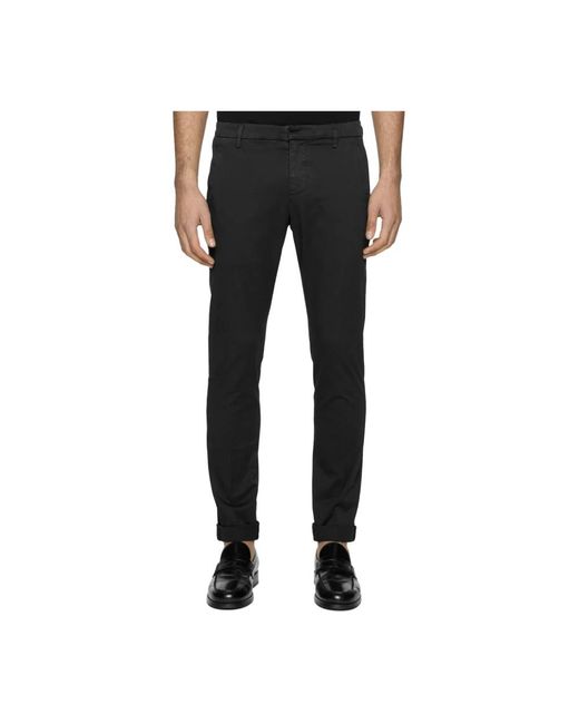 Dondup Black Straight Trousers for men