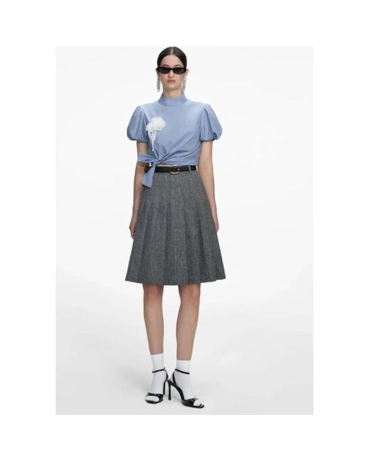 Self-Portrait Overhemden ,Blauw ,Katoen Top in het Blue