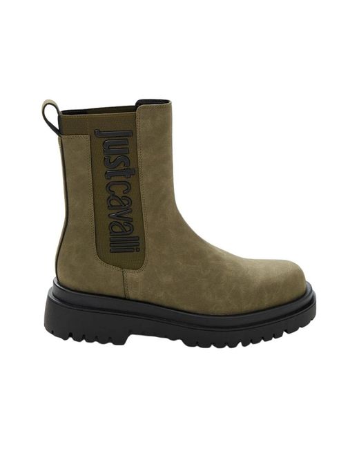 Just Cavalli Green Chelsea Boots