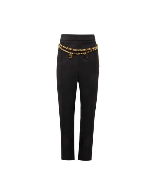 Elisabetta Franchi Black Slim-Fit Trousers
