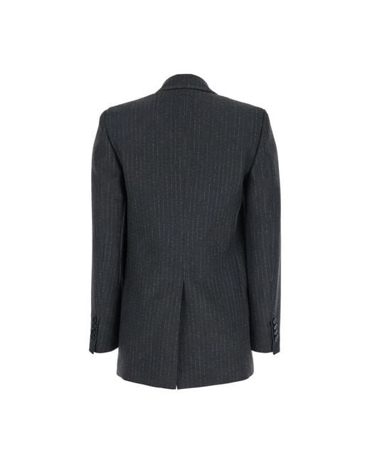 Plain Blue Geknöpfter Zweireiher Mit Revers