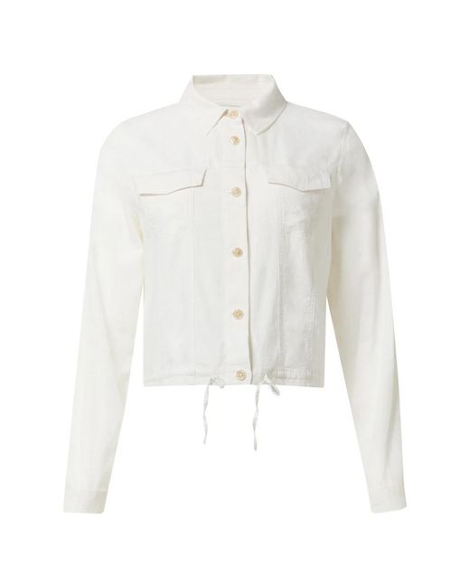 Chaqueta camisa de lino Comma, de color White