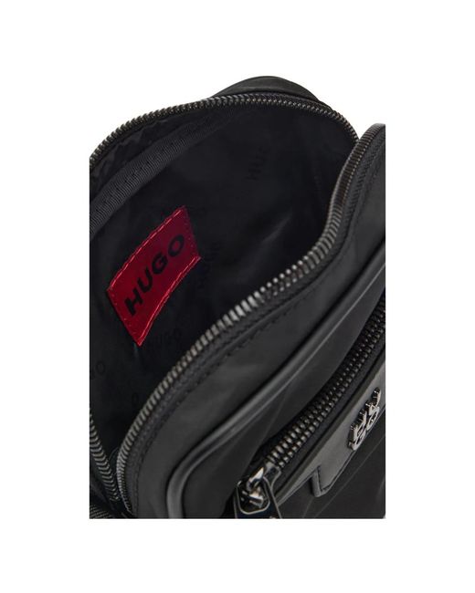 HUGO Strukturierte reporter-tasche mit gunmetal-hardware in Black für Herren