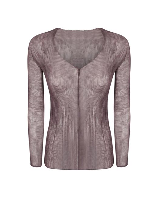 Issey Miyake Brown Blouses