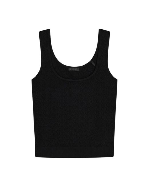Guess Black Sleeveless Tops