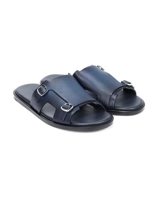 Santoni Blue Sliders for men