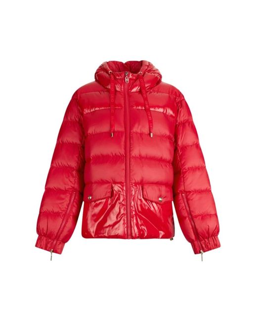 Liu Jo Jassen ,Rood ,Nylon Gewatteerde Nylon Jas in het Red