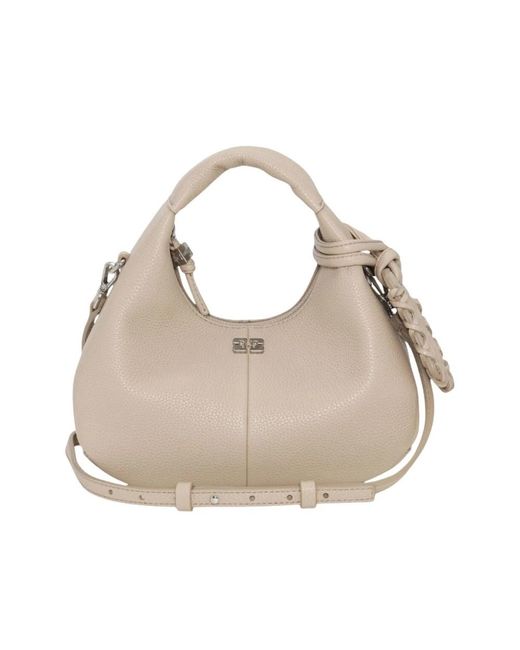 Ganni Compacte Mini Hobo Tas Met Tijdloze Stijl in het Gray