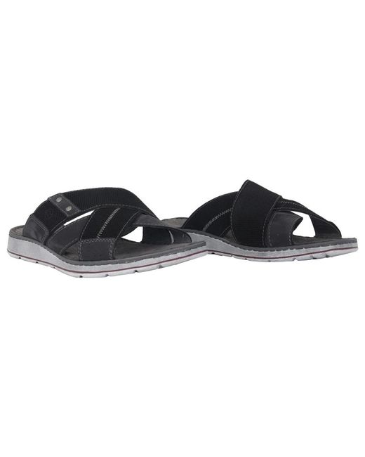 Rohde Schoenen ,Zwart ,Zwarte Leren Herensandaal Voor De Zomer in het Black voor heren