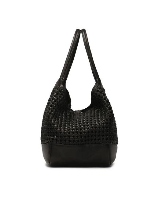 Kazar Black Große Handtasche Mit Auffälligem Webmuster