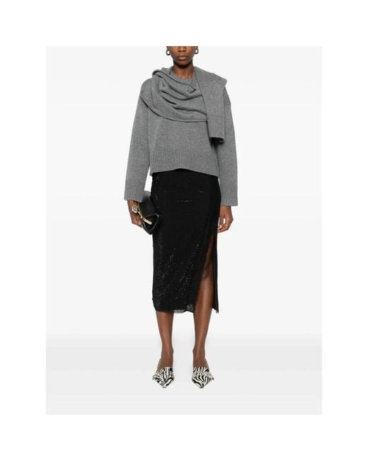 Self-Portrait Black Midi Skirts