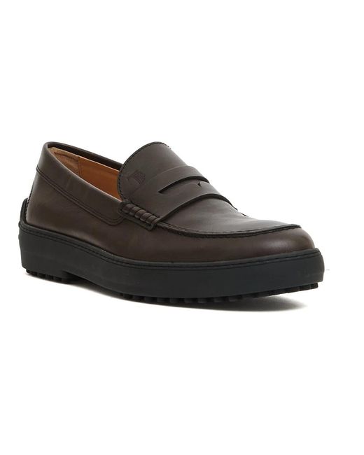 Tod's Brauner Winter Mokassin Loafer in Black für Herren