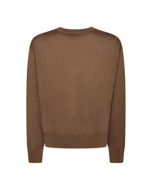 AMI Brown Round-Neck Knitwear for men