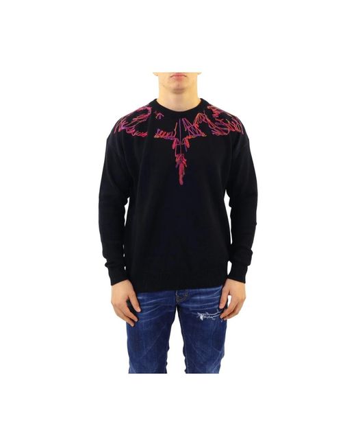 Marcelo Burlon Wings Gebreid Relax Slim Crew in het Blue voor heren