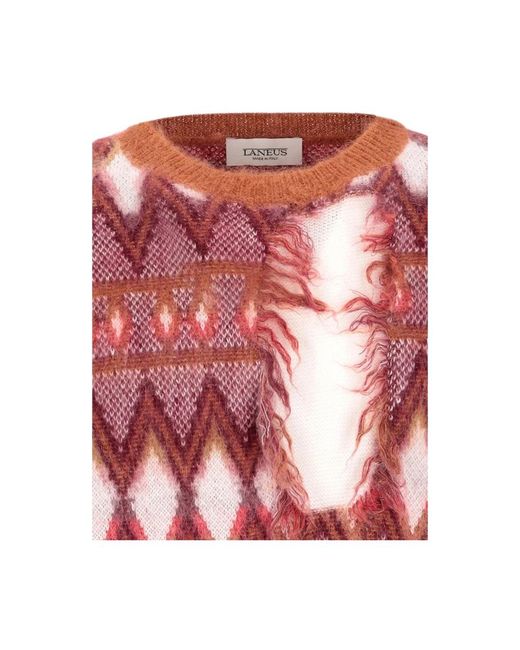 Laneus Red Round-Neck Knitwear for men