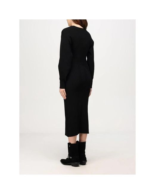 Alberta Ferretti Black Knitted Dresses