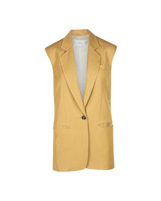 Vests Tela de color Yellow