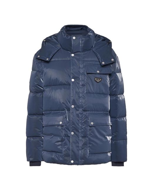 Philipp Plein Gewatteerde Nylon Jas in het Blue voor heren