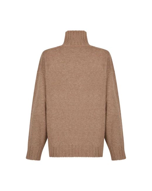 Jil Sander Truien & Vesten ,Bruin ,Wol Lichtbruine Gebreide Trui in het Brown