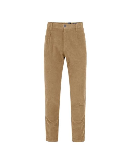 Bomboogie Slim Fit Broek Van Getextureerd Fluweel in het Natural voor heren