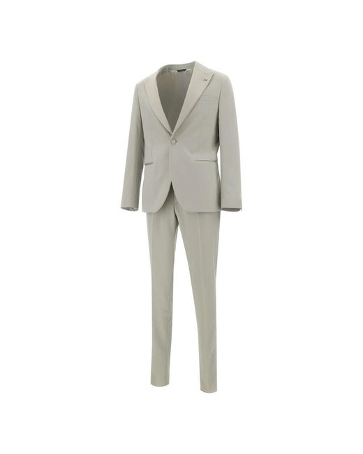 Manuel Ritz Gray Single Breasted Suits for men