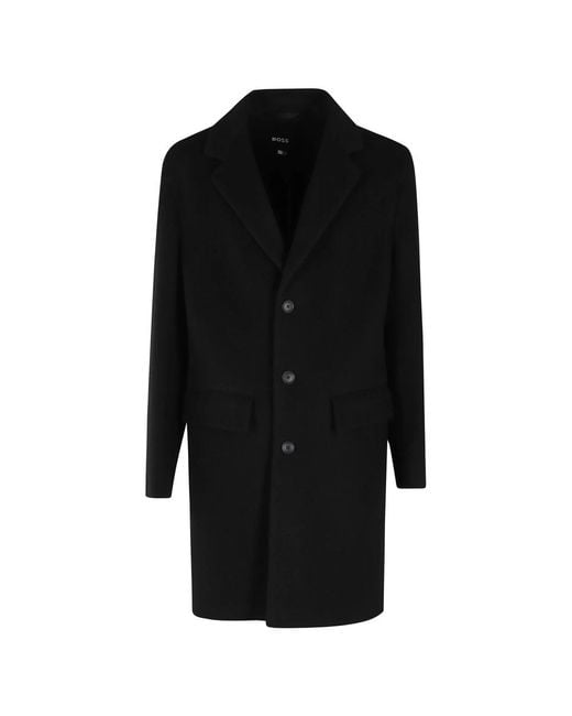 HUGO Cale Flaps Coat in het Black voor heren