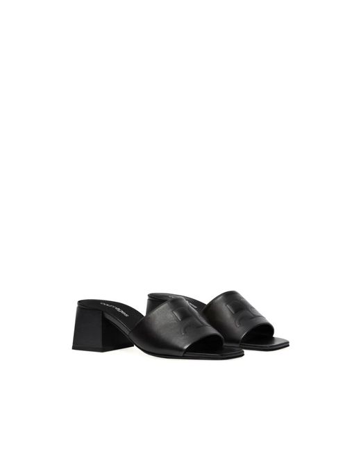Courreges Black Heeled Mules
