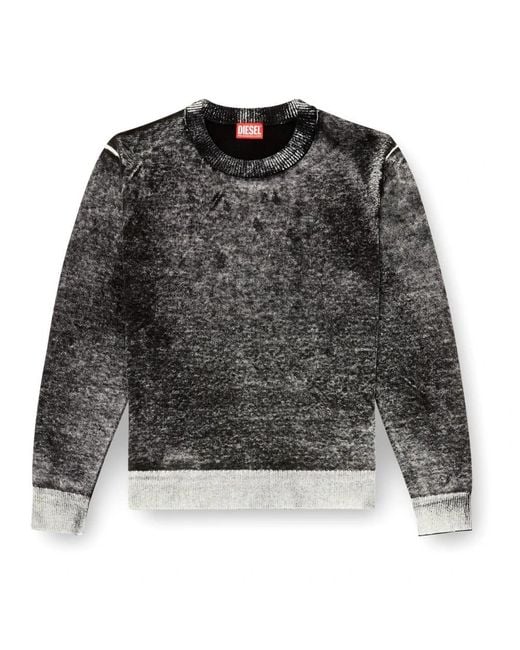 DIESEL Black Round-Neck Knitwear for men
