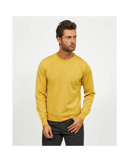 K-Way Yellow Round-Neck Knitwear for men