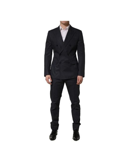 Dolce & Gabbana Black Double Breasted Suits for men