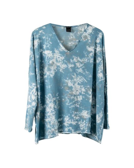 Lujoso oversize v-shirt Avant Toi de color Blue