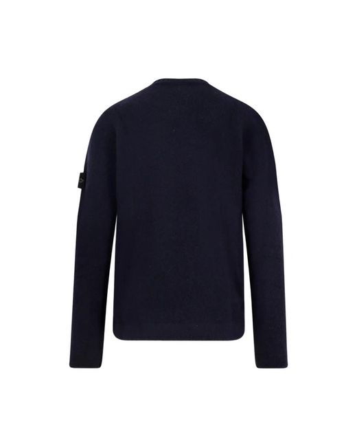 Stone Island Rundhals-Pullover Mit Logo-Patch in Blue für Herren
