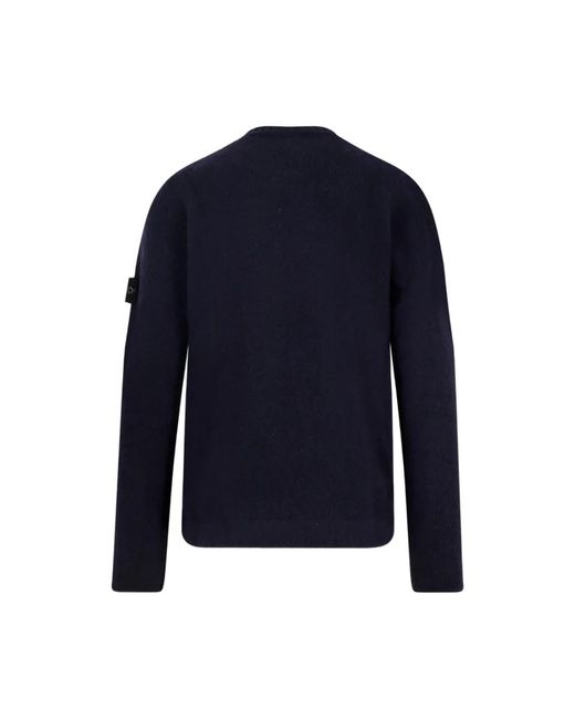 Stone Island Blue Round-Neck Knitwear for men