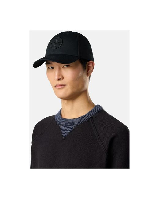 Stone Island Black Hats & Caps for men