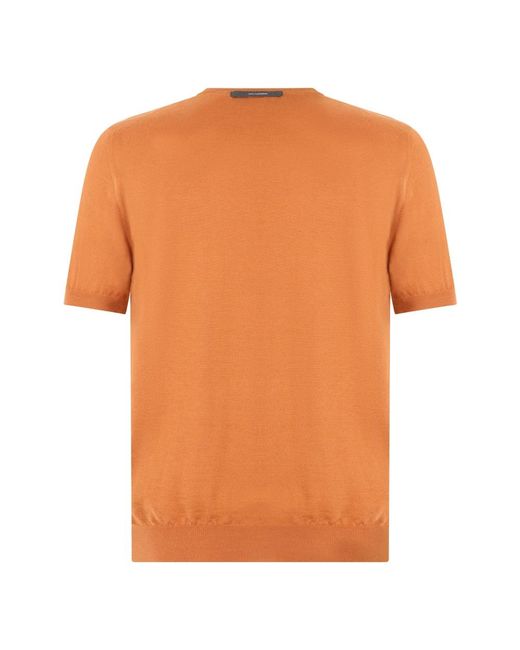 Fedeli Orange Cashmere Knitwear for men