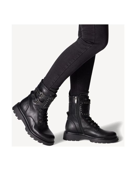 Tamaris Black Lace-Up Boots