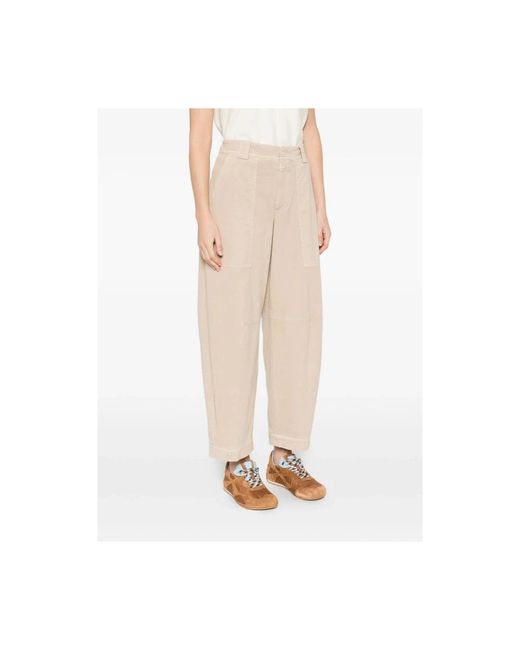 Closed Natural Straight Trousers