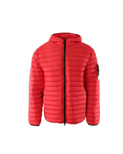 Stone Island Red Down Jackets for men