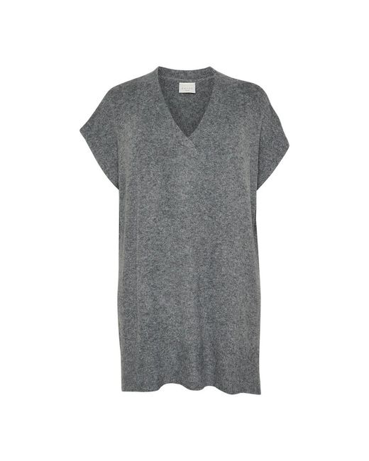 V-Neck Knitwear di Kaffe in Gray