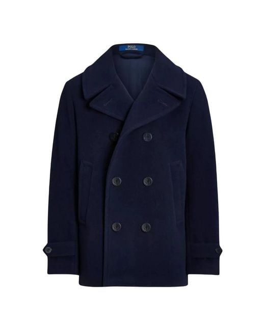 Ralph Lauren Blue Double-Breasted Coats for men