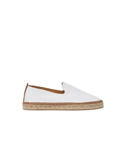 Scarosso Schoenen ,Wit ,Leer Martin Witte Canvas Espadrilles in het White voor heren