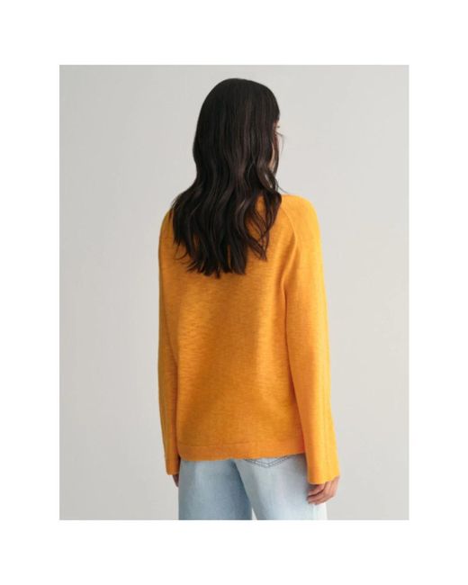 Gant Orange V-Neck Knitwear