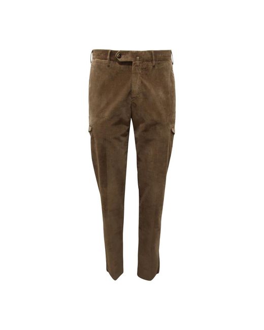 PT01 Brown Slim-Fit Trousers for men