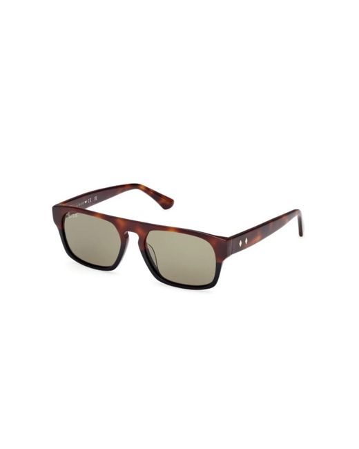 WEB EYEWEAR Accessoires ,Bruin ,Vierkante Havana Zonnebril in het Brown
