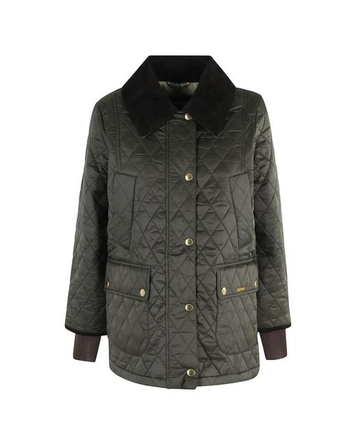 Barbour Jassen ,Groen ,Leer Modern Beadnell Quilt Jacket in het Black