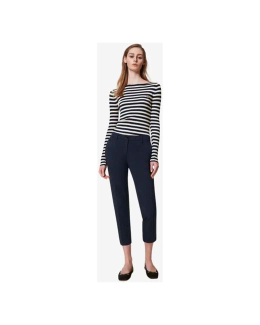 Cropped Trousers Twinset de color Blue