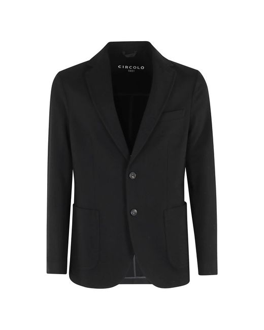 Circolo 1901 Jassen ,Zwart ,Zwarte Sweatshirt Jas Met Knoopsluiting in het Black voor heren