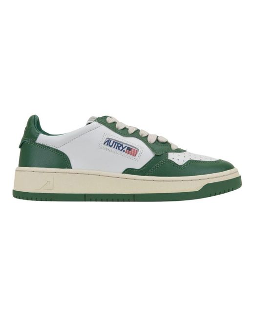 Autry Green Leder-schnürsneaker