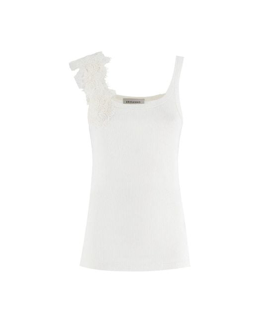 Ermanno Scervino White Sleeveless Tops